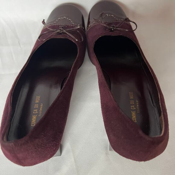 COMME CA DU MODE Burgandy Leather Pump Heels Size 22.5 Japan, US 7.5 - Picture 6 of 11